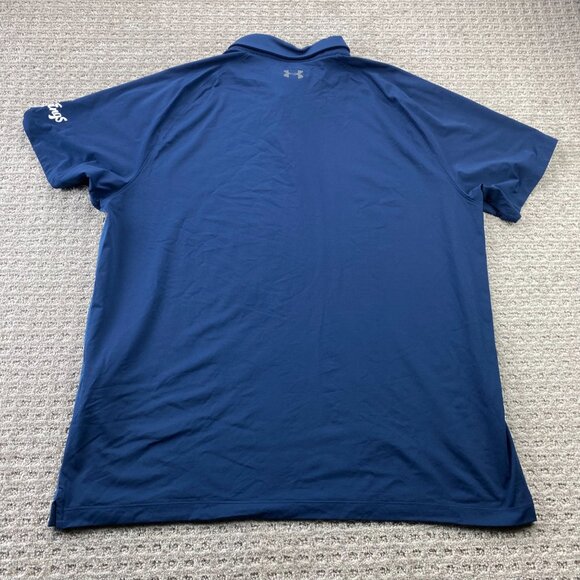 Under ARMOUR Golf Shirt Men 2XL Navy Blue Edmonton Oil Kings Hockey Activewear - Picture 8 of 12